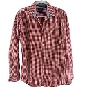 Wills Sport 100% Premium Compact Cotton Regular Fit 16.5" Red White Long Sleeves